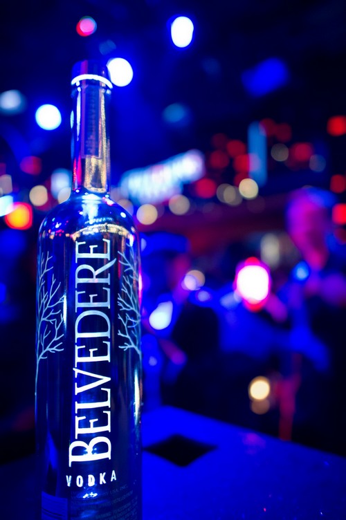 Belvedere Silver Saber LED vodka bottle