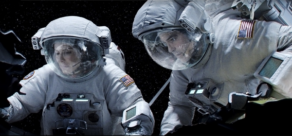 Sandra Bullock and George Clooney in Oscar winning Gravity
