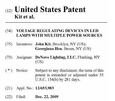 US LED T8 Tube Light Patent