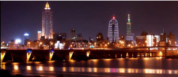 Night scene of Taipei City. Light can create colorful scenes but we have to think about the 