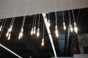Epistar LED bulbs hanging from their booth. 