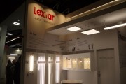 Lextar LED tubes and other lighting fixtures displayed at their booth. 