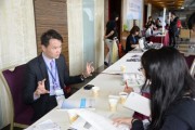 Calvin Yeh, Global Strategic Marketing Manager of Merck addressing his opinion during an interview session. (LEDinside)