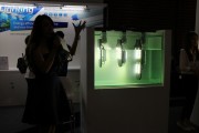 Civic Media displays an in-house designed underwater IP-66 casing LED luminaire in full submersion. (LEDinside) 